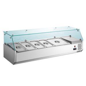 VRX1350-395 Gn1/3 1.35M Buffet Prep Table Refrigerated Commercial Stainless Steel Refrigerator Salad Bar Table Glass Display Refrigerator